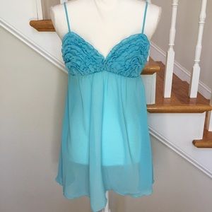 Rampage y2k ruffle chiffon babydoll chemise S